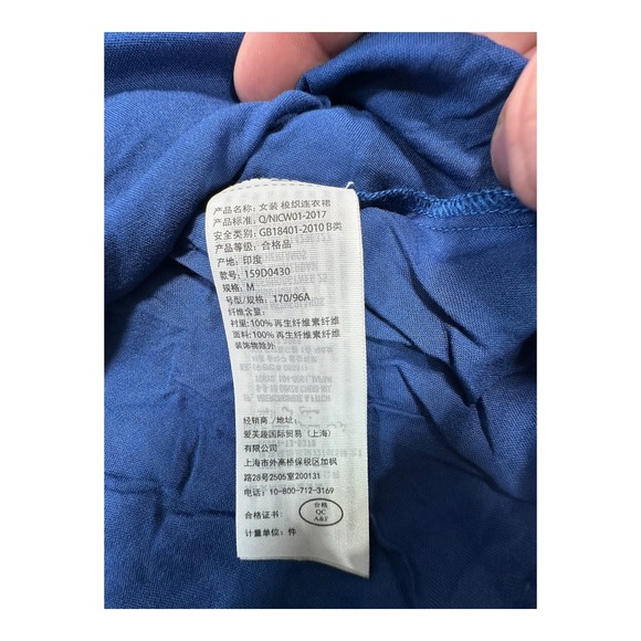 Abercrombie & Fitch Blue Black Polka Dot Front‎ Keyhole Midi Dress Size Medium - Picture 5 of 10